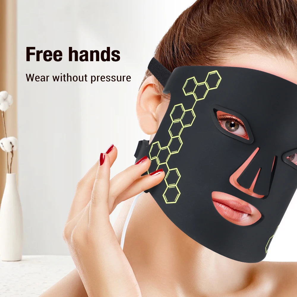 Máscara LED Fóton Beleza 72 Lâmpadas - Máscara Eletrónica USB IPL Rejuvenescimento Linhas Finas