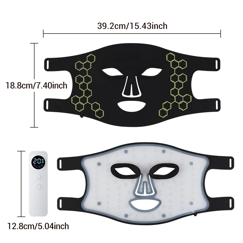 Máscara LED Fóton Beleza 72 Lâmpadas - Máscara Eletrónica USB IPL Rejuvenescimento Linhas Finas