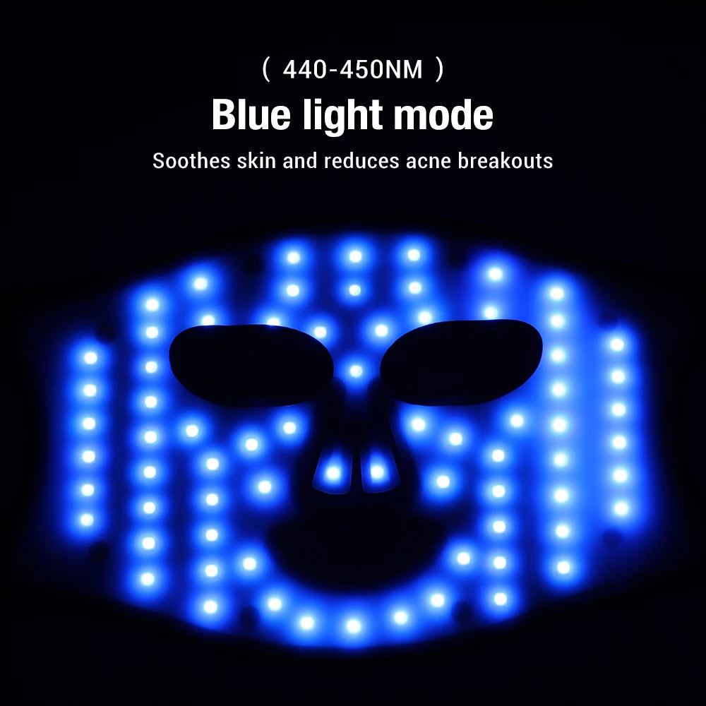 Máscara LED Fóton Beleza 72 Lâmpadas - Máscara Eletrónica USB IPL Rejuvenescimento Linhas Finas