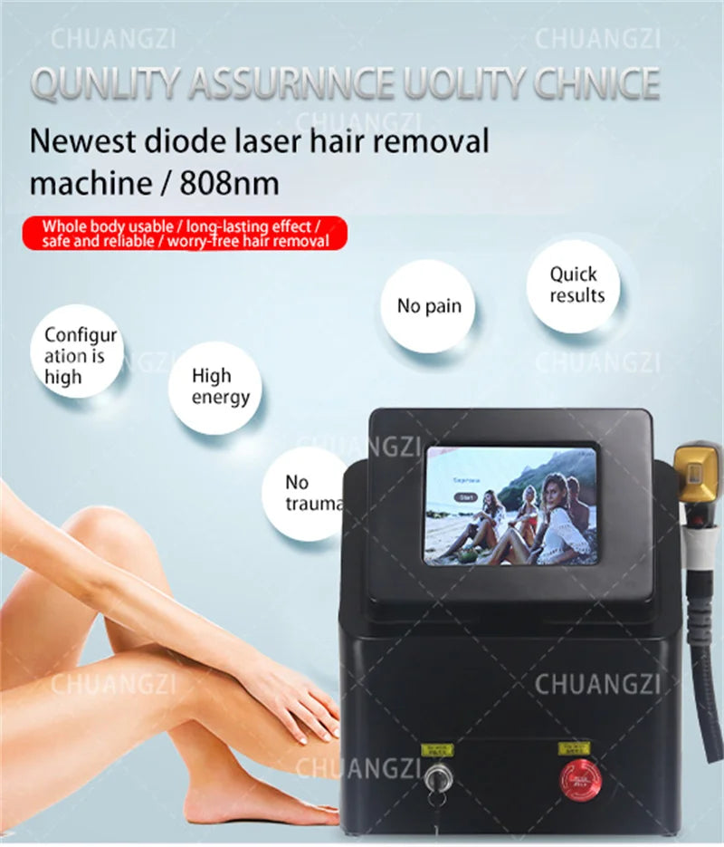Máquina Laser Diodo 808nm 3 Comprimentos Onda - Depilação Rejuvenescimento Indolor Mulheres
