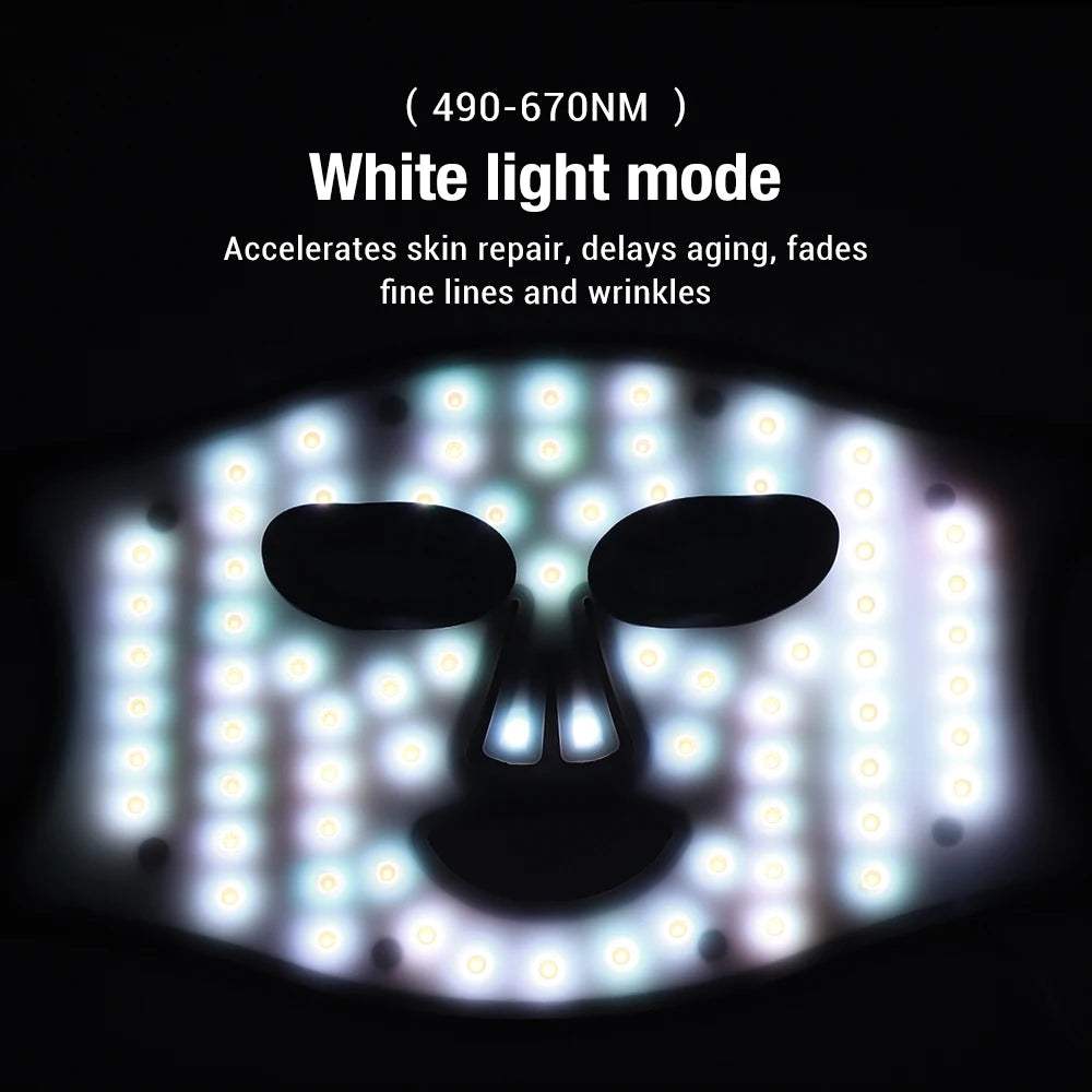 Máscara LED Fóton Beleza 72 Lâmpadas - Máscara Eletrónica USB IPL Rejuvenescimento Linhas Finas