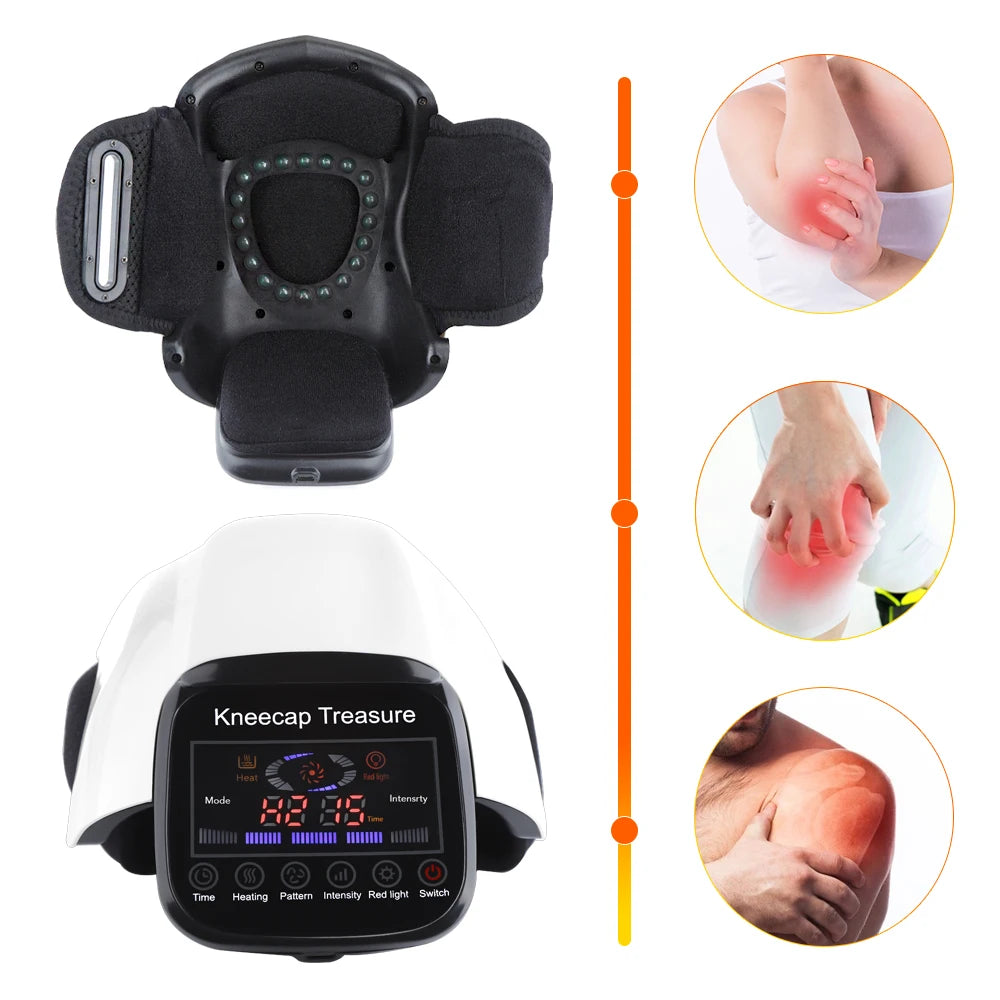 Massageador de Joelho Infravermelho - Compressão Térmica, Vibração e Fisioterapia