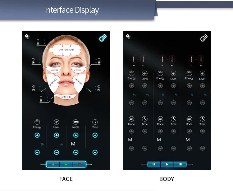Máquina Profissional de Estimulação Elétrica Facial EMRF EMS RF Lifting Facial PEFACE Sculpt Pads Massageador Equipamento