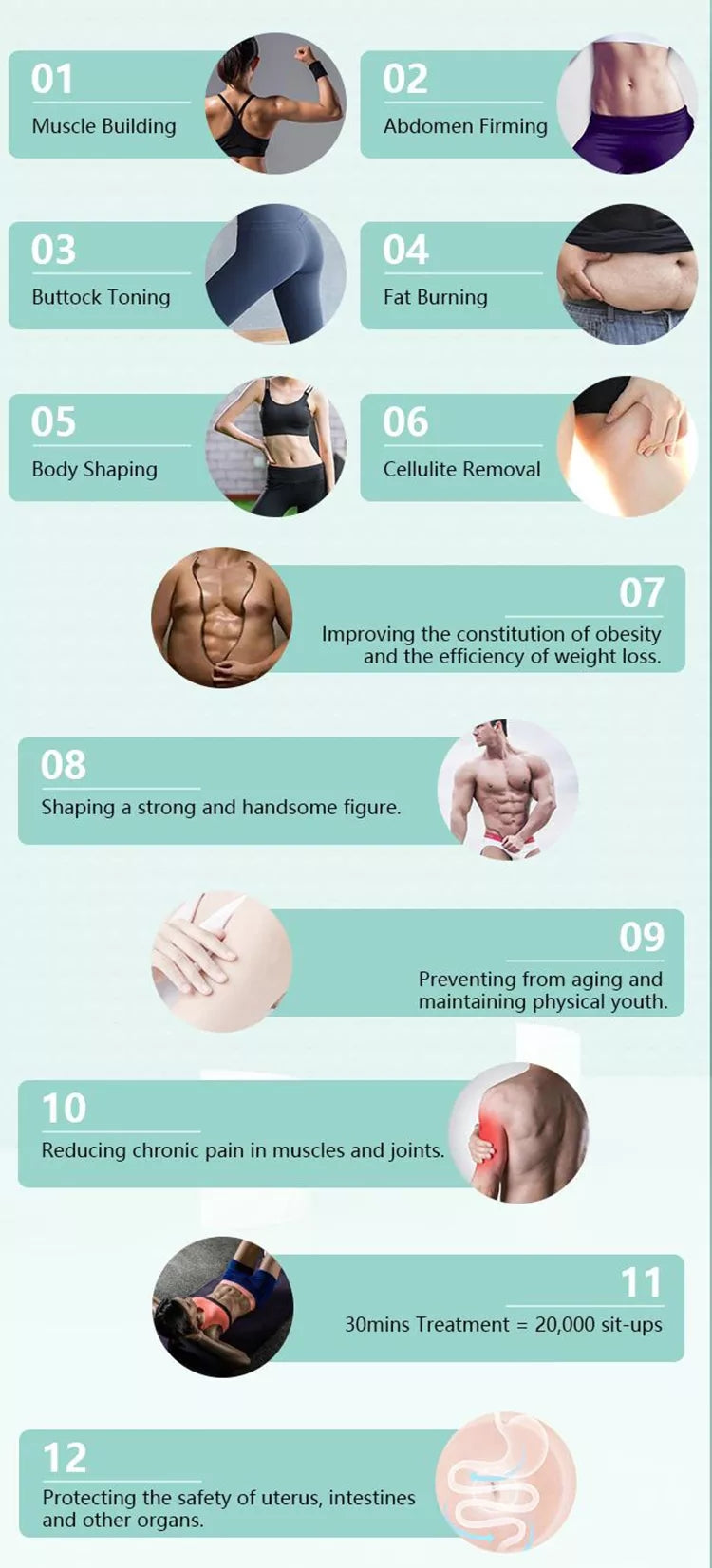 Máquina Body Sculpting Eletromagnética Portátil - Emagrecimento Estimulação Muscular Remoção Gordura