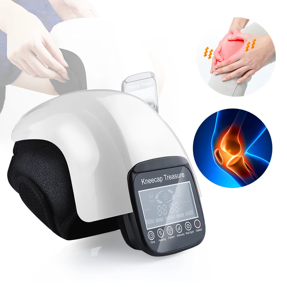 Massageador de Joelho Infravermelho - Compressão Térmica, Vibração e Fisioterapia