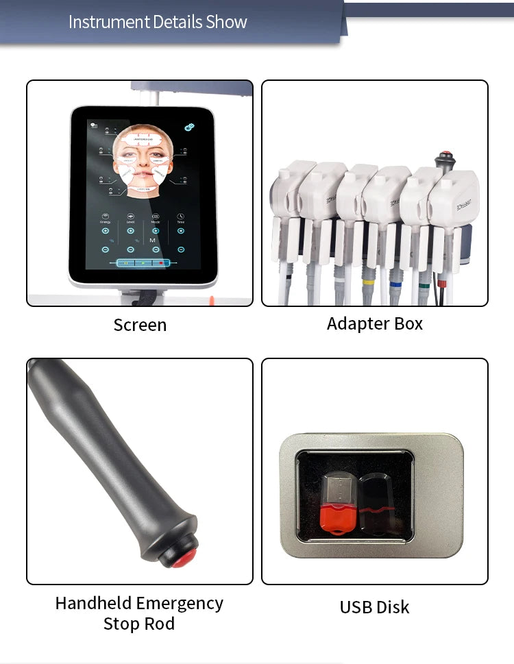 Máquina Profissional de Estimulação Elétrica Facial EMRF EMS RF Lifting Facial PEFACE Sculpt Pads Massageador Equipamento