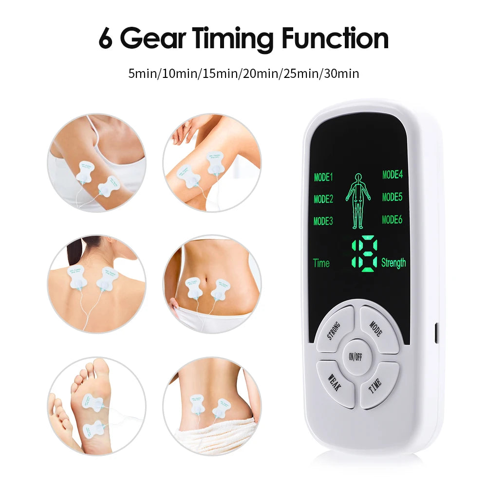 Estimulador Muscular Elétrico EMS - Luvas Massagem Elétrodos Terapia Meridiana Digital