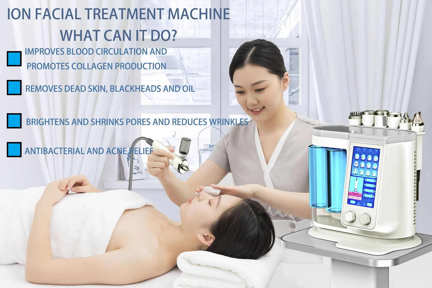Máquina Hydra Facial Profissional RF Bio Lifting - Microdermoabrasão e Dermoabrasão Aquática
