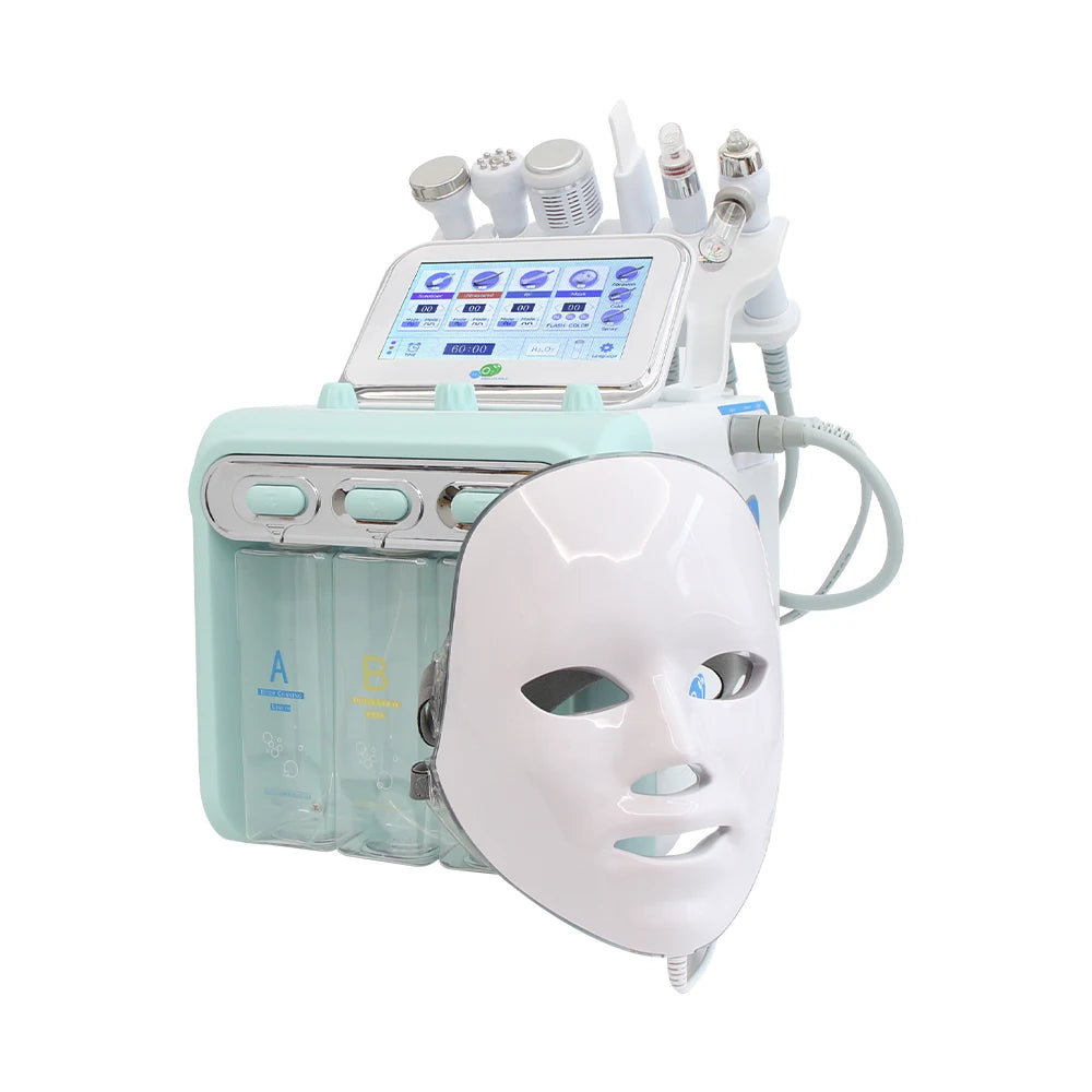 Máquina Hidrodermabrasão Facial H2O2 - Limpeza Profunda com Oxigénio e Peeling Aquático