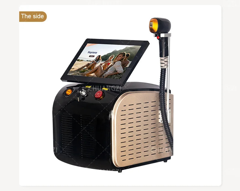 Máquina Laser Diodo Ice Painless 3 Wavelengths 755nm 808nm 1064nm - Depilação Definitiva Todos Tons Pele