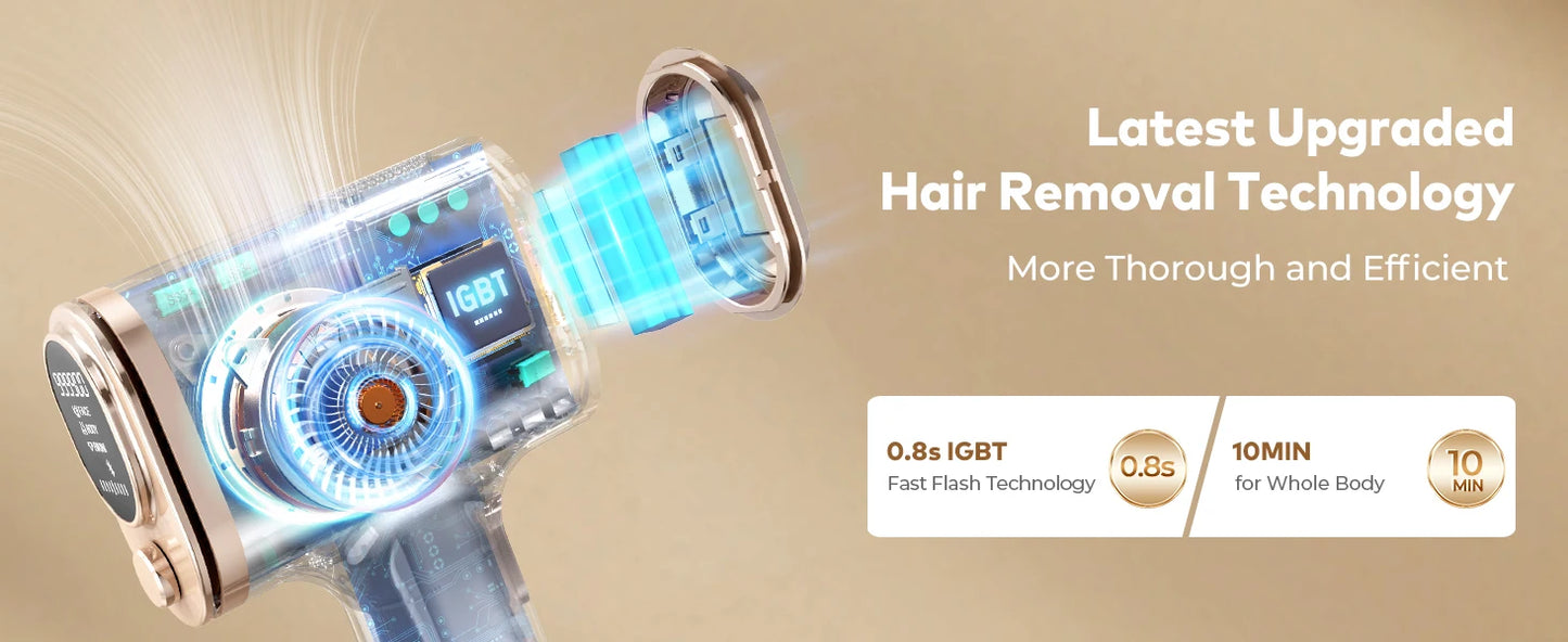 Depilador IPL Laser 9 Níveis 999.900 Flashes - Luz Pulsada Permanente Indolor Casa