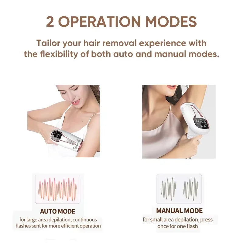 Depilador IPL Laser Feminino Profissional - Luz Pulsada Elétrico Rosto Corpo Biquíni 999.999 Flashes