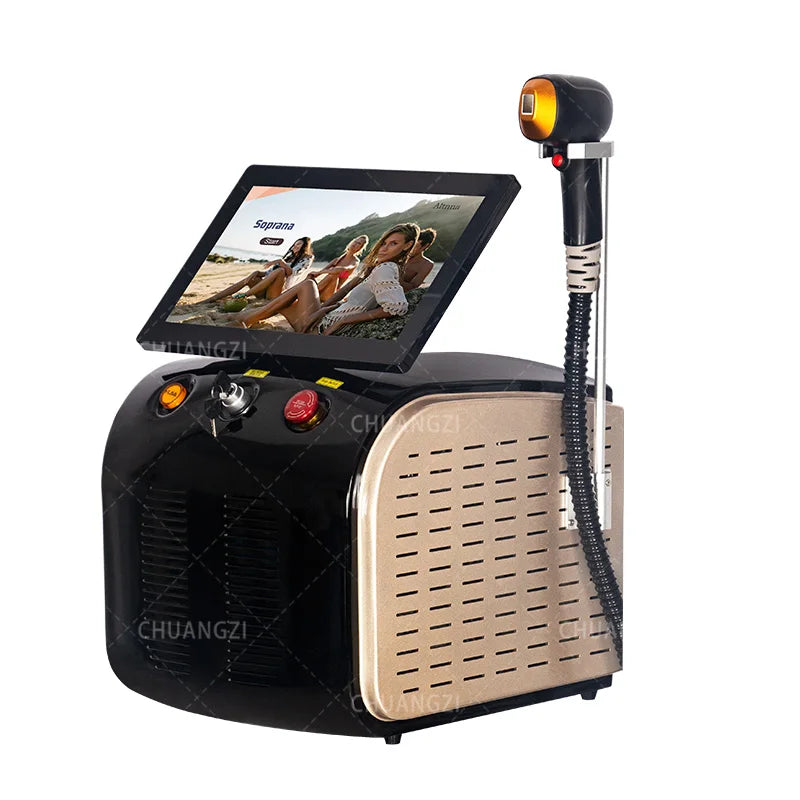 Máquina Laser Diodo Ice Painless 3 Wavelengths 755nm 808nm 1064nm - Depilação Definitiva Todos Tons Pele