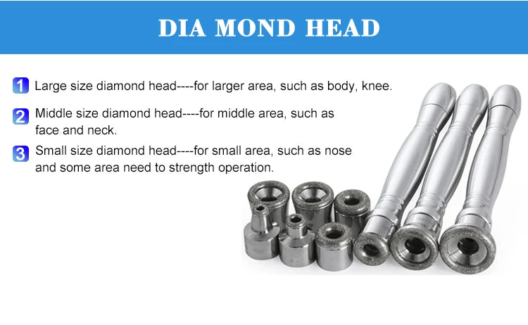 Máquina Microdermoabrasão Diamante Profissional - 65-68cmHg com 9 Pontas para Esfoliação Facial