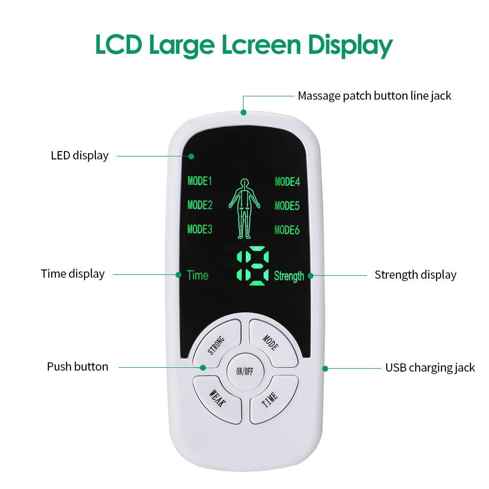 Estimulador Muscular Elétrico EMS - Luvas Massagem Elétrodos Terapia Meridiana Digital