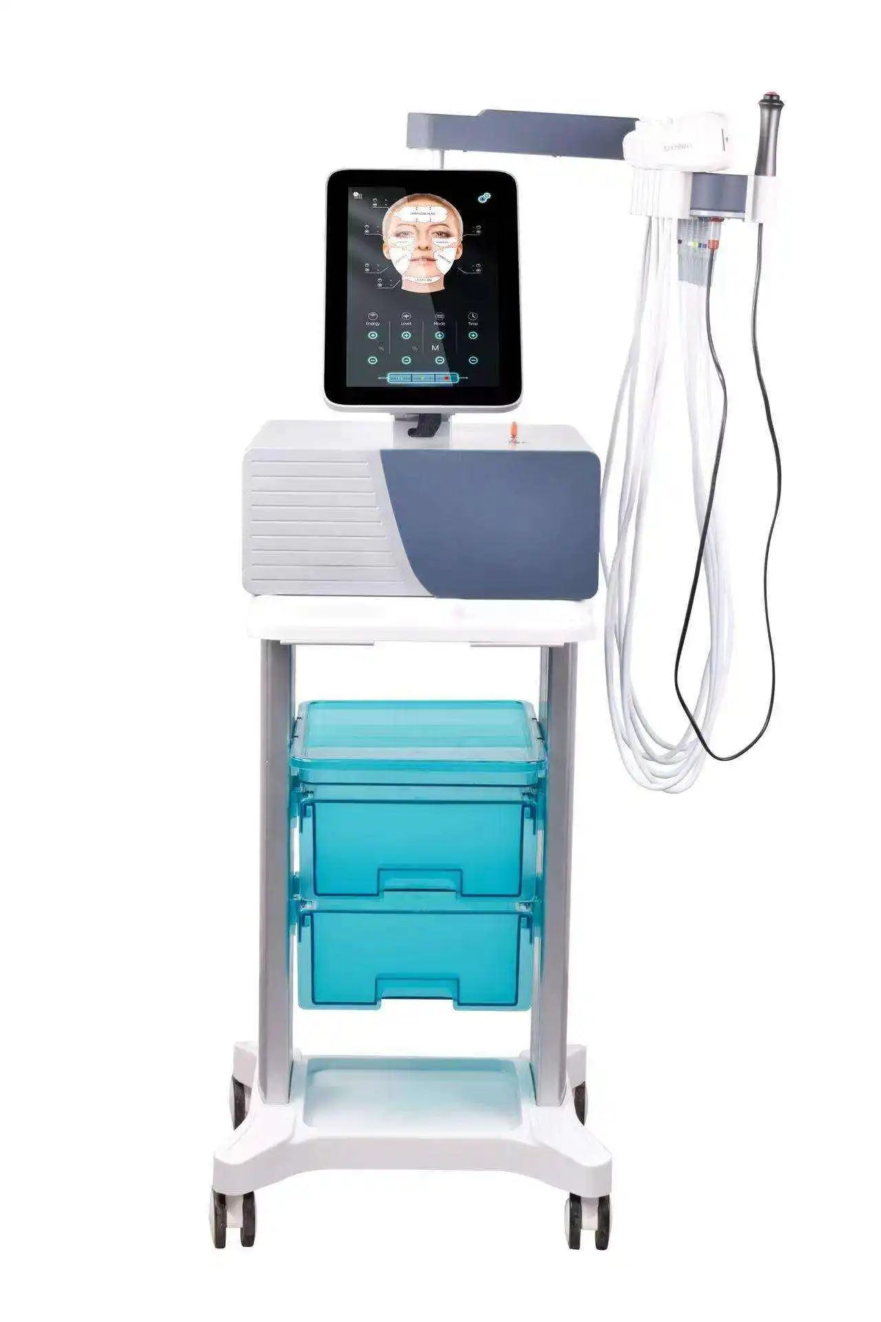 Máquina Profissional de Estimulação Elétrica Facial EMRF EMS RF Lifting Facial PEFACE Sculpt Pads Massageador Equipamento