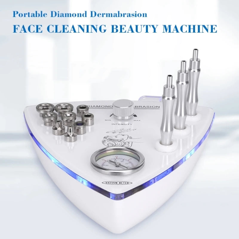 Máquina Microdermoabrasão Diamante Profissional - 65-68cmHg com 9 Pontas para Esfoliação Facial