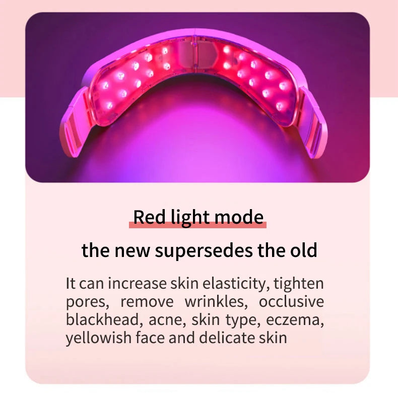 Dispositivo Lifting Facial LED Fototerapia - Massageador Vibracional Aquecido Papada Rosto V