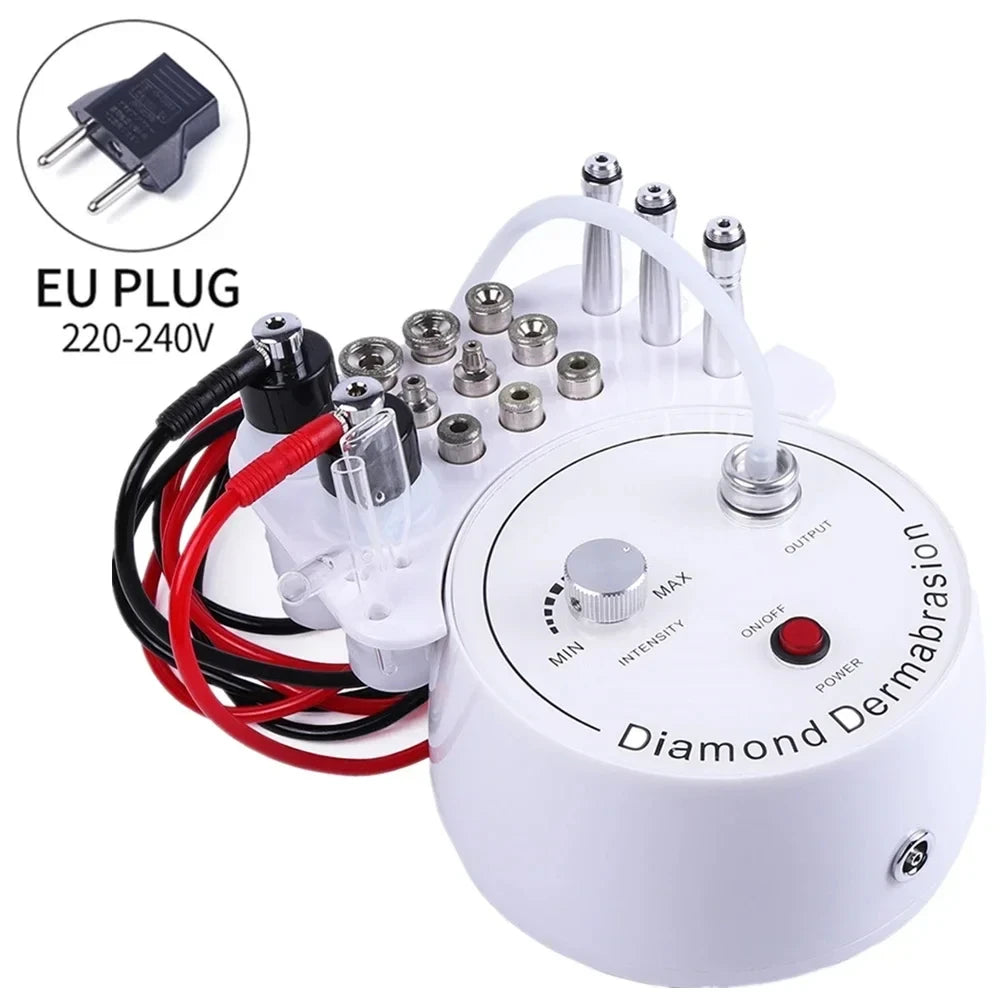 Máquina Microdermoabrasão Diamante 3 em 1 - Spray Água Esfoliação Remoção Rugas Peeling Facial