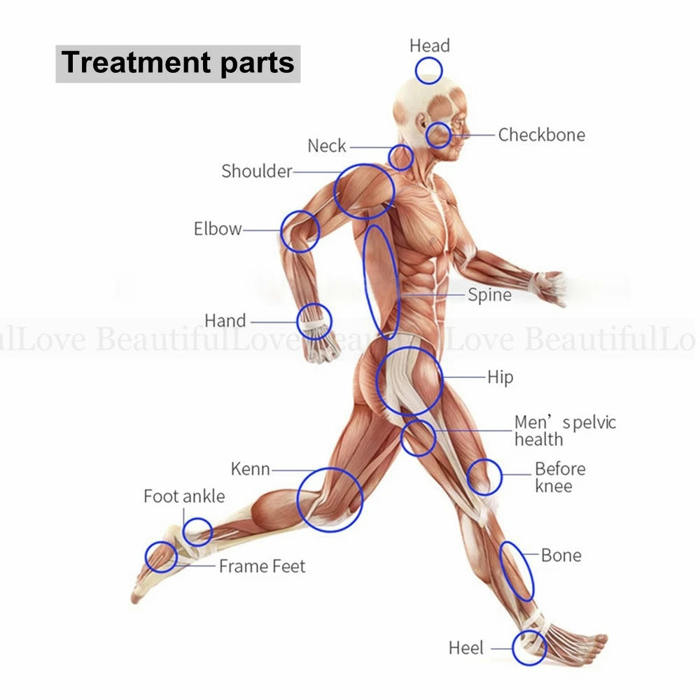 Máquina Terapia Ondas Choque 300mj Profissional - 7 Cabeças Fisioterapia Alívio Dor Relaxamento