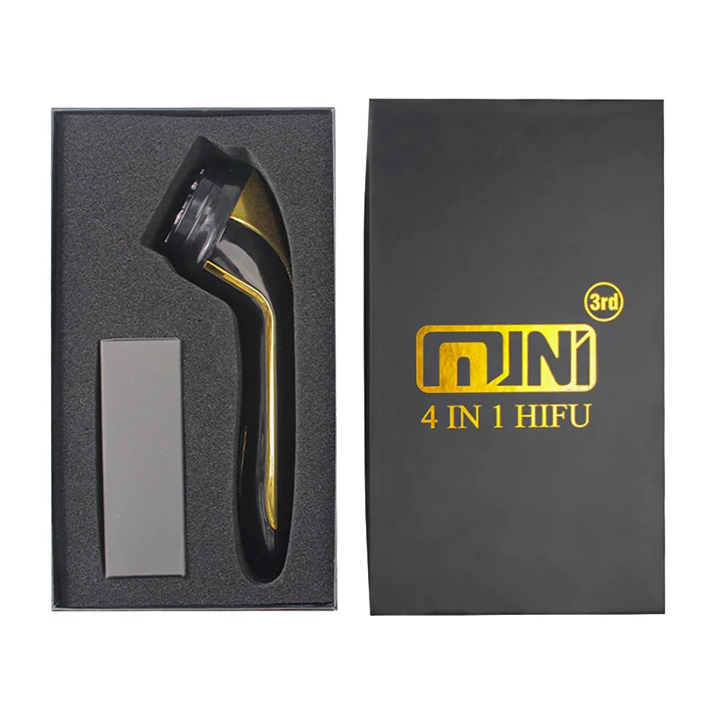 Máquina HIFU Mini 4 em 1 3ª Geração - EMS Aquecimento Massageador Facial Corpo Ultrassom
