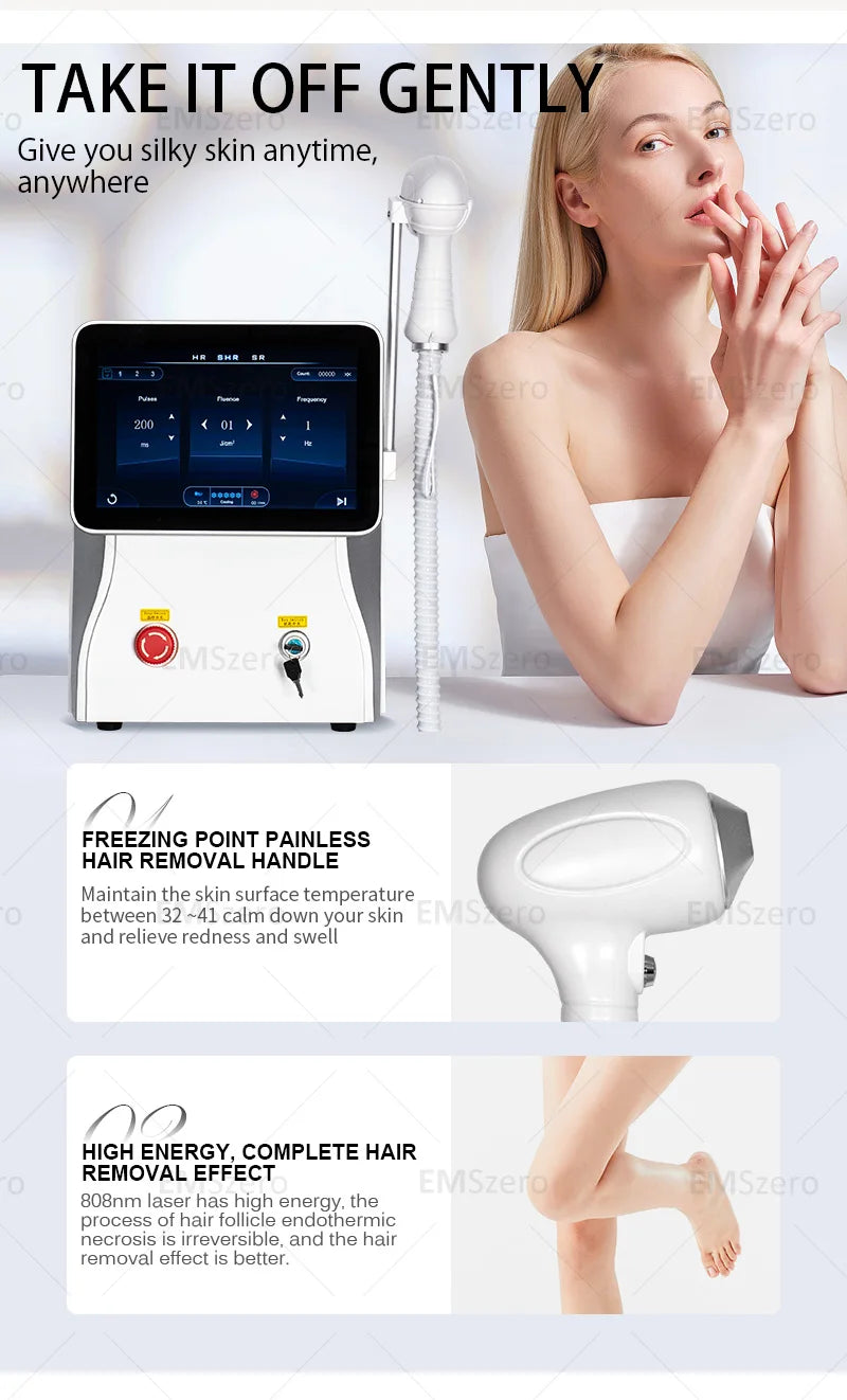 Máquina Laser Diodo Profissional 808nm/755nm/1064nm - Depilação Permanente Indolor Segura Eficaz