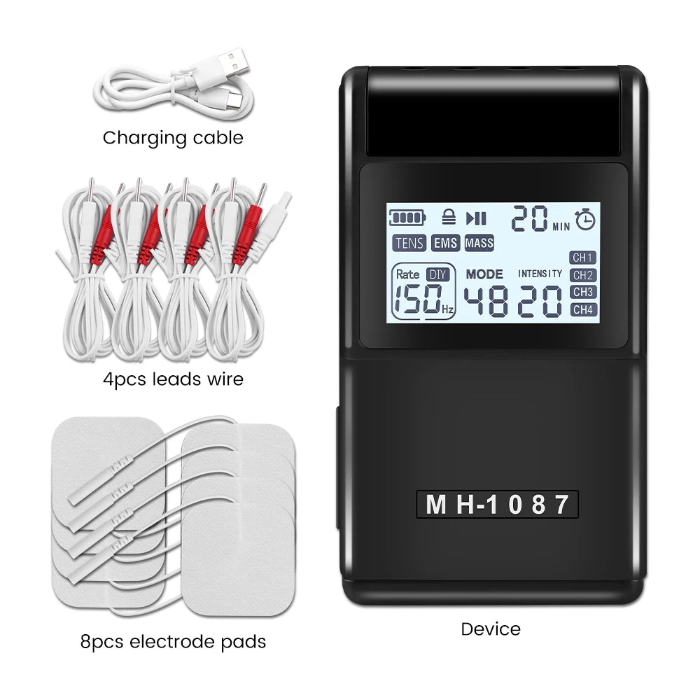 Máquina EMS TENS - Estimulador Terapia Muscular Elétrica Fisioterapia Massagem Costas Pescoço