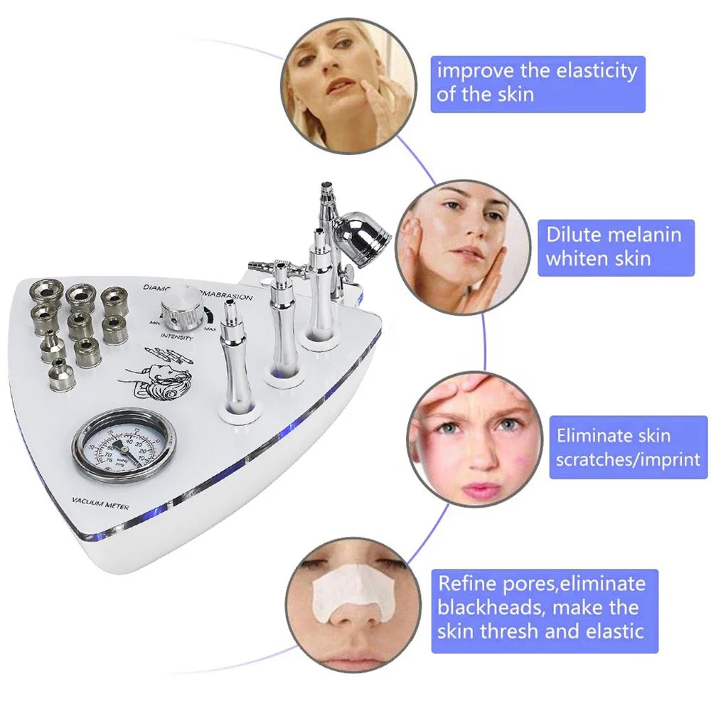 Máquina Microdermoabrasão Facial Beemyi - Pontas Diamante para Rejuvenescimento e Esfoliação