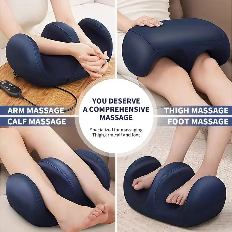 Massageador Elétrico Pés e Pernas - Terapia Aquecimento Shiatsu Compressão Quente Relaxamento