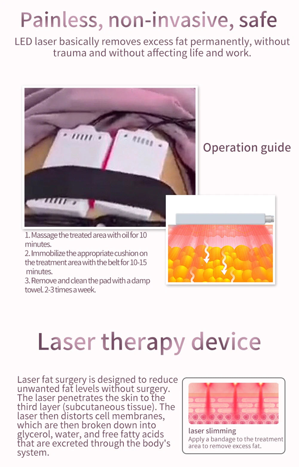 Máquina Laser Profissional Redução de Gordura - Equipamento Anticelulite com 14 Almofadas