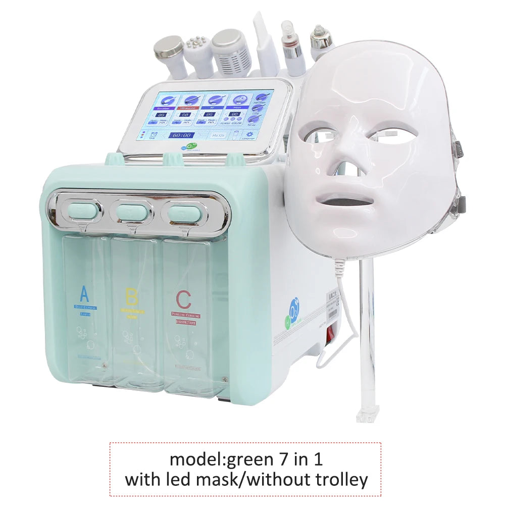 Máquina Hidrodermabrasão Facial H2O2 - Limpeza Profunda com Oxigénio e Peeling Aquático