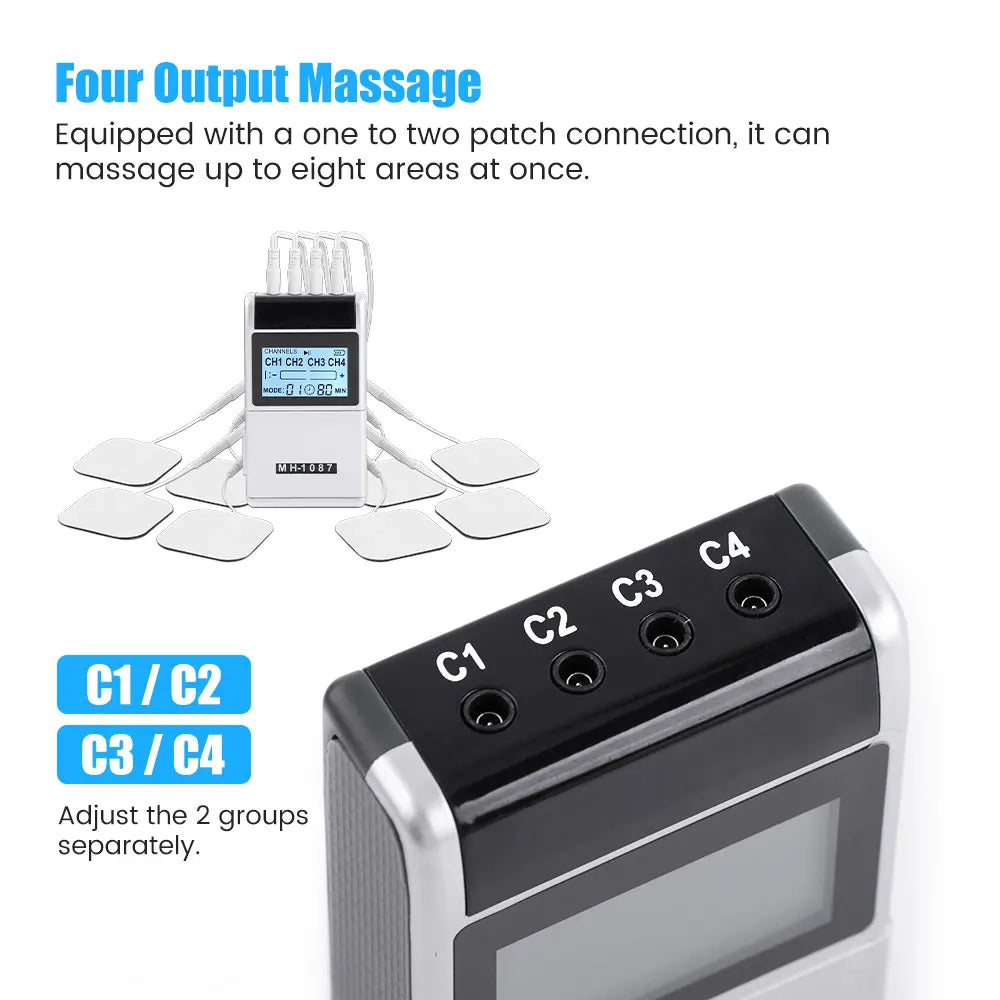 Estimulador Muscular Elétrico EMS 15 Modos - TENS 20 Níveis Fisioterapia Massagem Corporal + Caneta