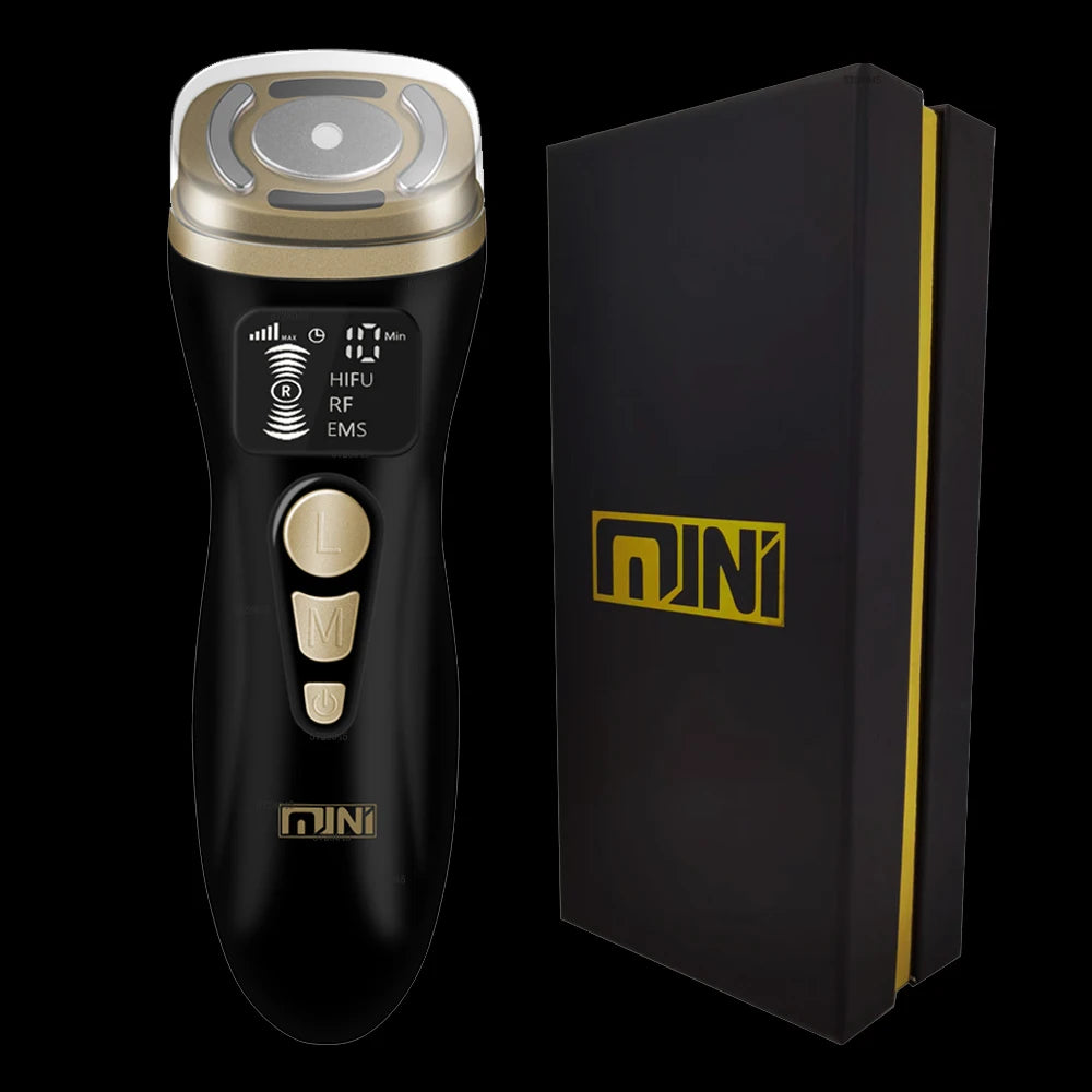 HIFU 2.0 Mini Preto - Ultrassom RF EMS Microcorrente Lifting Facial e Firmeza