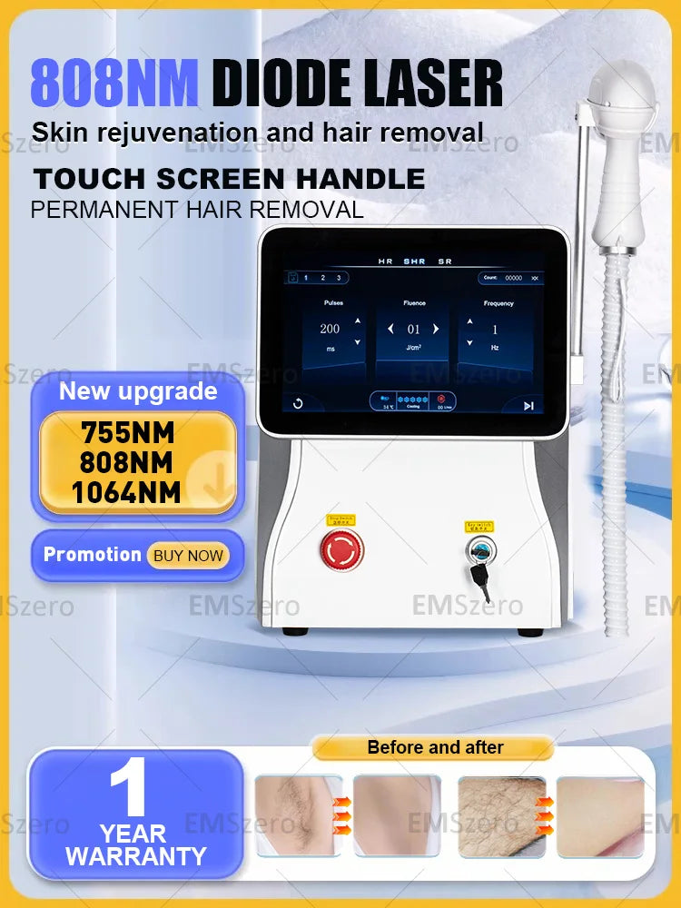 Máquina Laser Diodo Profissional 808nm/755nm/1064nm - Depilação Permanente Indolor Segura Eficaz