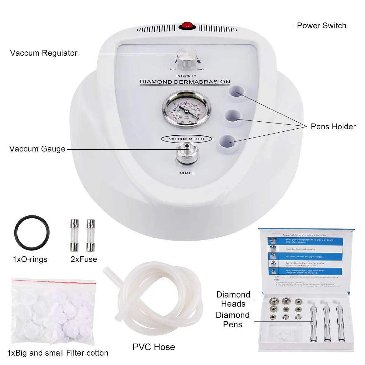 Máquina Microdermoabrasão Diamante Beauty Star - 65-68cmHg Uso Profissional e Doméstico