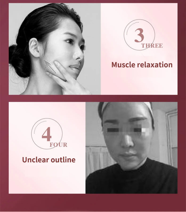Dispositivo Lifting Facial LED Fototerapia - Massageador Vibracional Aquecido Papada Rosto V