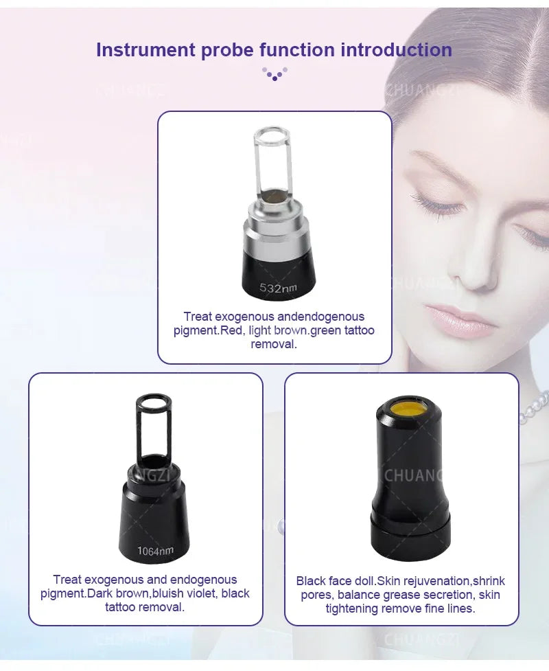 Máquina Laser Diodo Multifuncional 2 em 1 - Depilação e Remoção Tatuagens 3 Comprimentos Onda