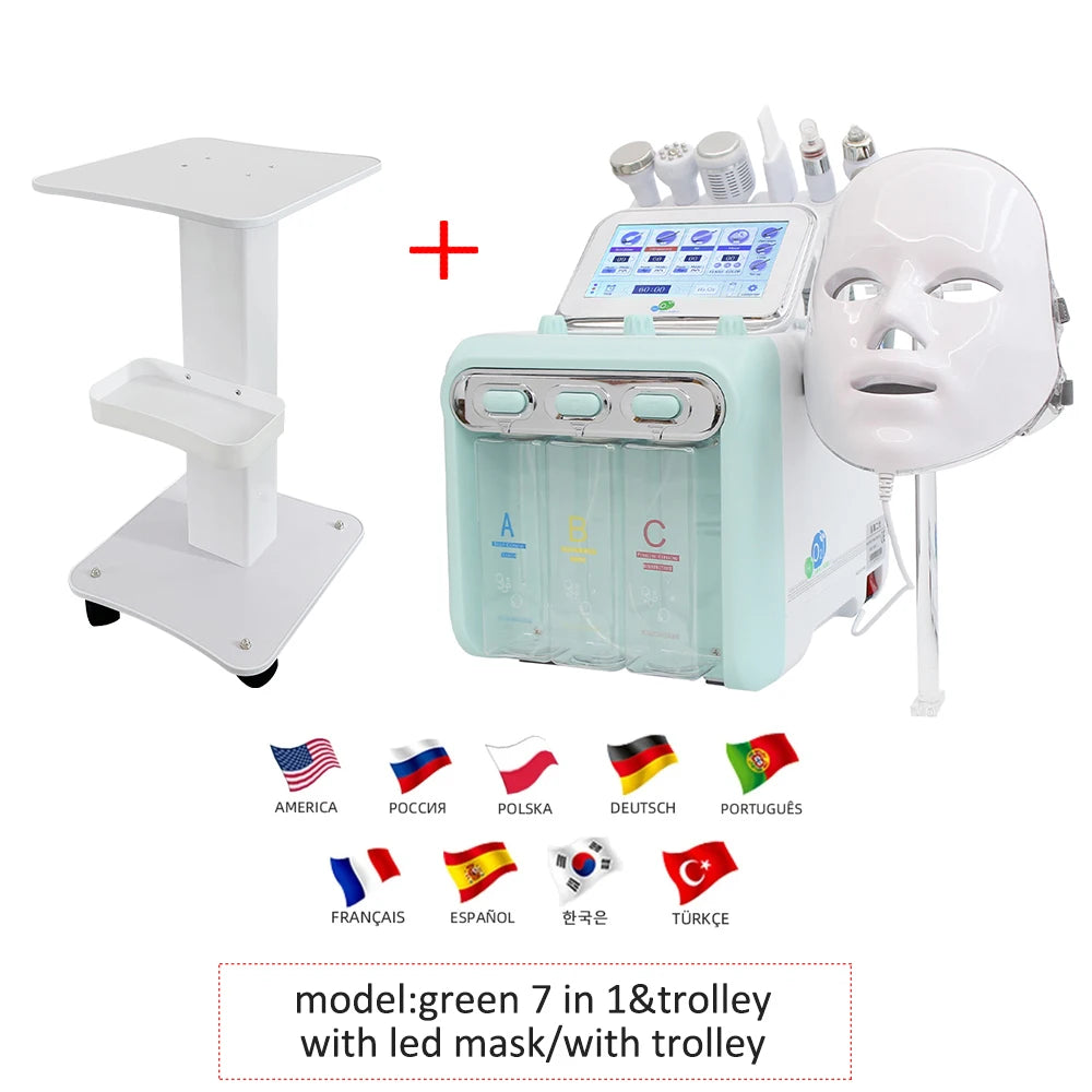 Máquina Hidrodermabrasão Facial H2O2 - Limpeza Profunda com Oxigénio e Peeling Aquático