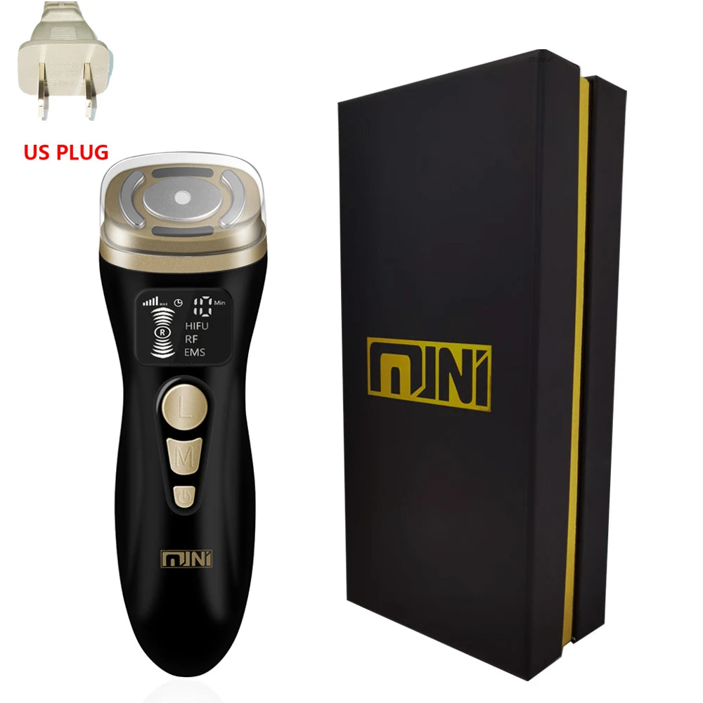 HIFU 2.0 Mini Preto - Ultrassom RF EMS Microcorrente Lifting Facial e Firmeza