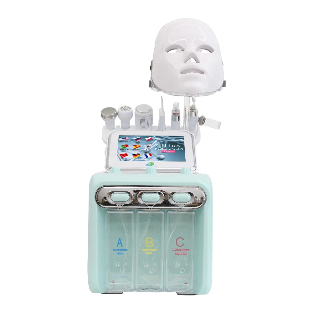 Máquina Hidrodermabrasão Facial H2O2 - Limpeza Profunda com Oxigénio e Peeling Aquático