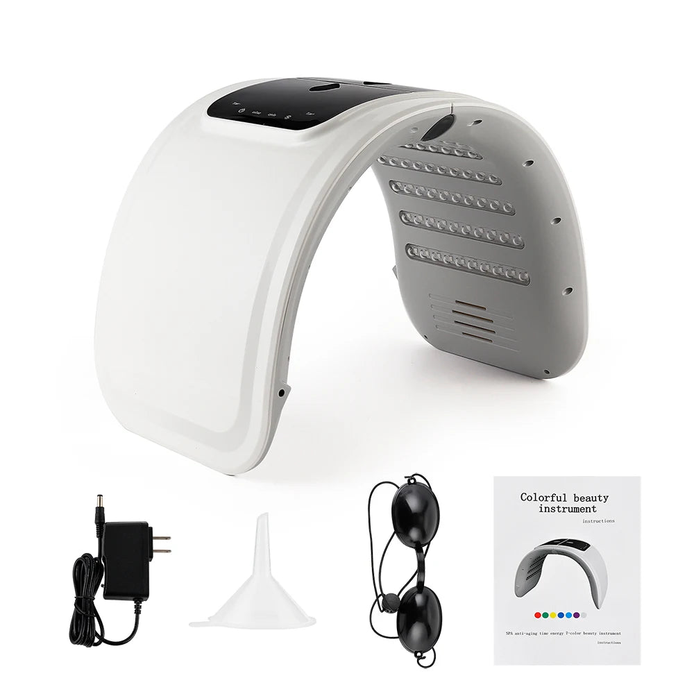 Máquina LED Fóton 7 Cores com Nano Spray - Máscara Hidratante Rosto e Corpo Salão SPA Casa