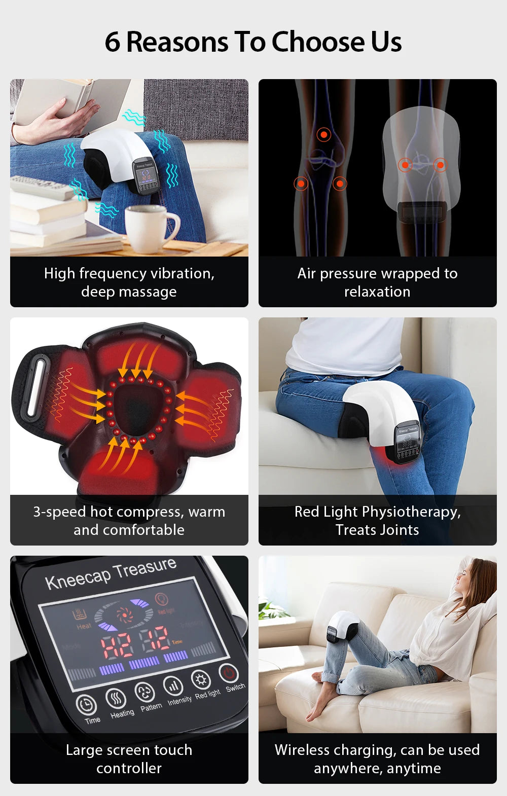 Joelheira Elétrica com Aquecimento - Pressoterapia e Terapia Infravermelha para Artrite