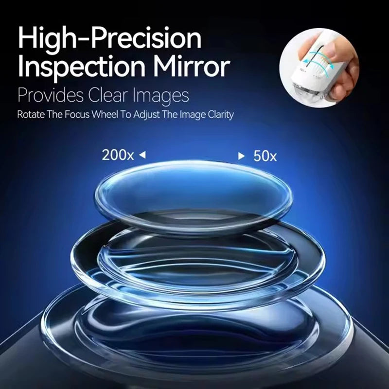 Dermatoscópio Eletrônico Câmera Couro Cabeludo - Analisador Pele Facial Profissional Microscópio Digital Ampliador Poros