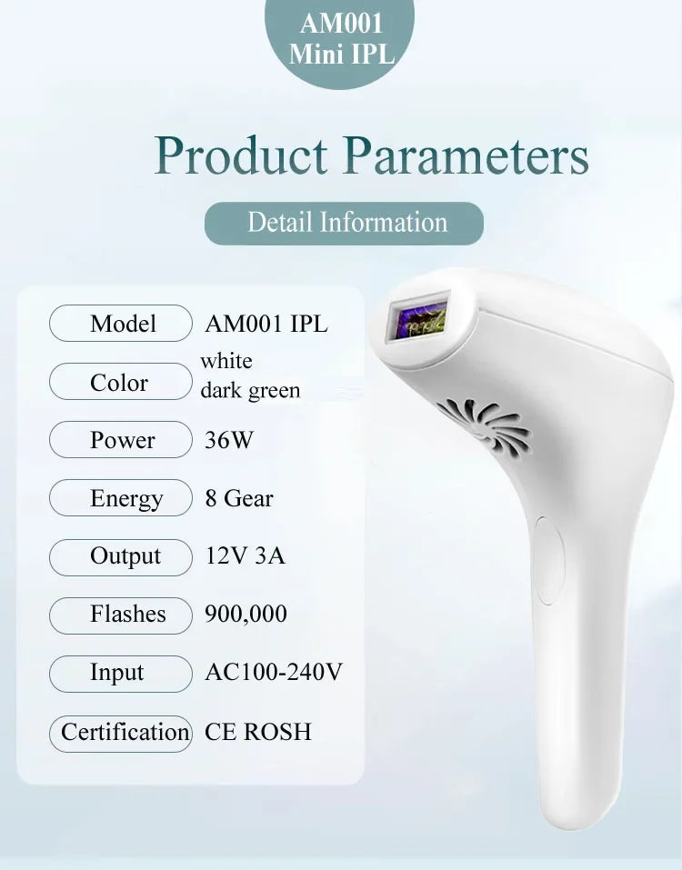Depilador IPL Profissional Permanente - Remoção Pelos Corpo Inteiro Casa Mulheres 900.000 Flashes