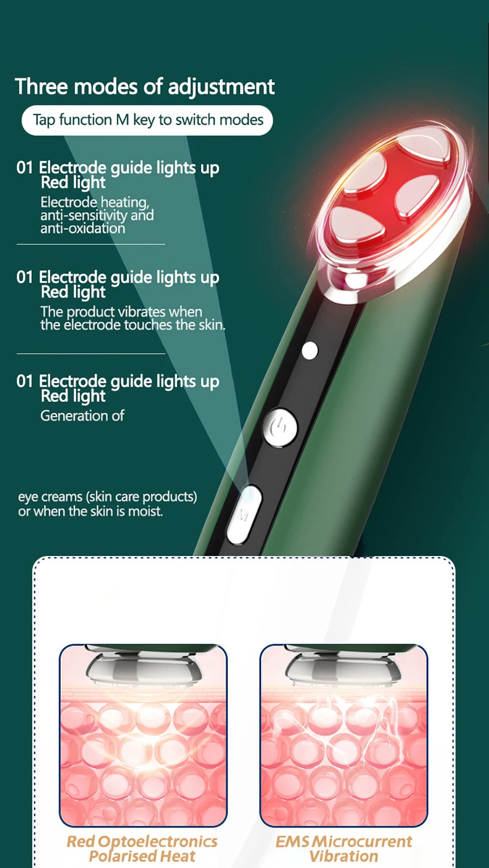 Dispositivo HIFU Anti-Rugas Lifting - Fototerapia Massageador Facial Cuidados Pele Massagem Olhos