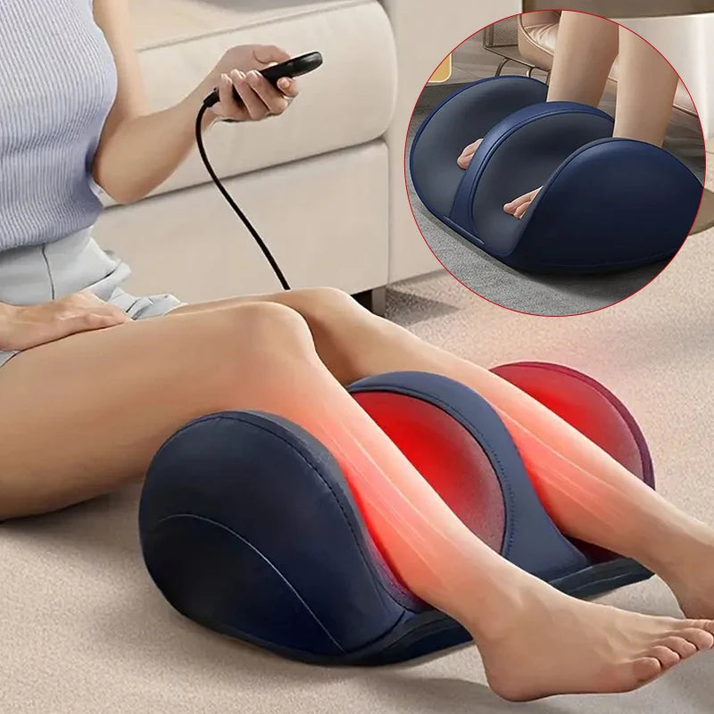 Massageador Elétrico Pés e Pernas - Terapia Aquecimento Shiatsu Compressão Quente Relaxamento