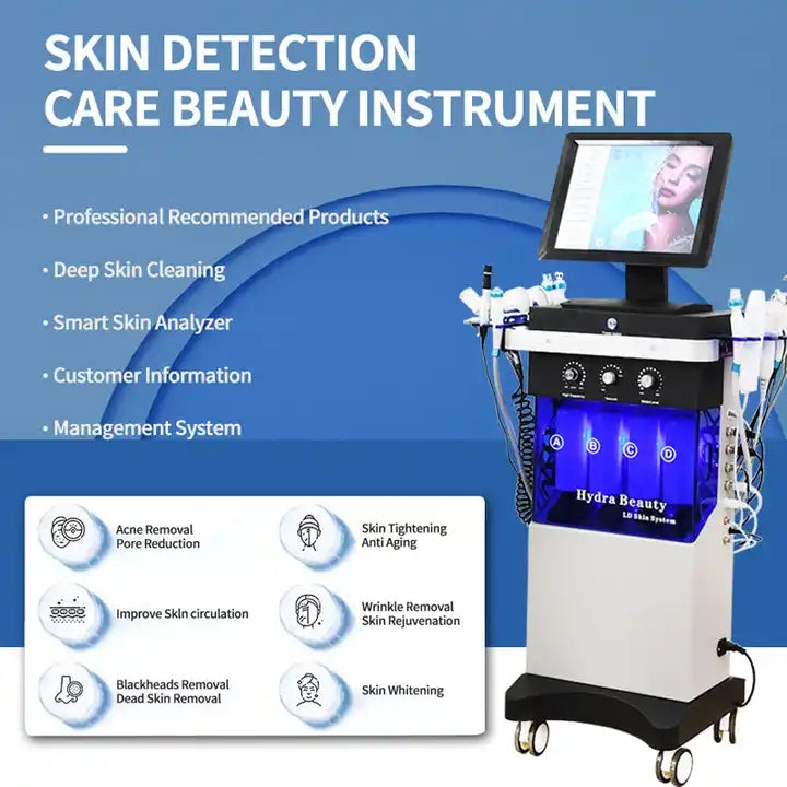 Equipamento Estético Feminino 14 em 1 - Oxigenação Bolhas e Hidrodermabrasão Facial