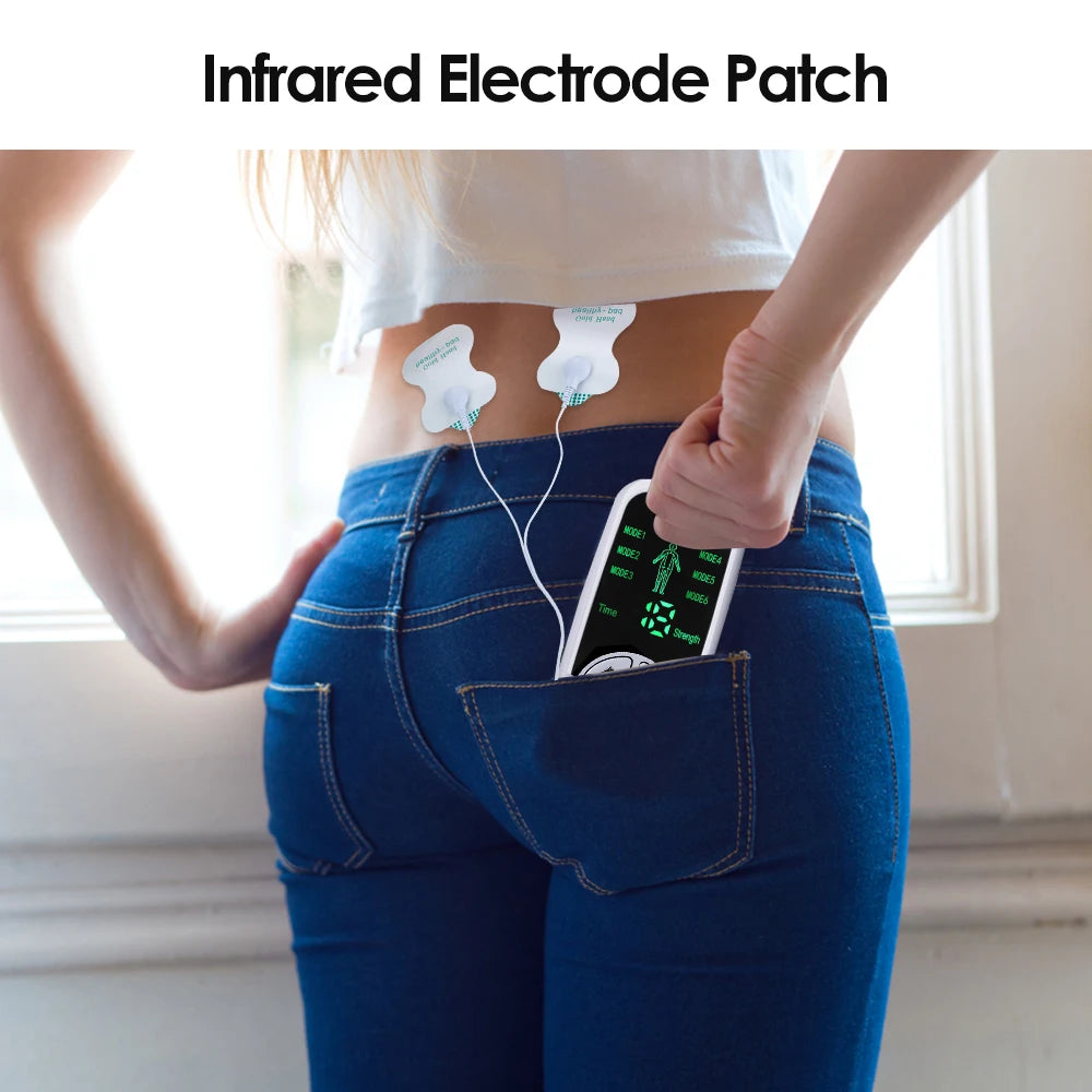 Estimulador Muscular Elétrico EMS - Luvas Massagem Elétrodos Terapia Meridiana Digital