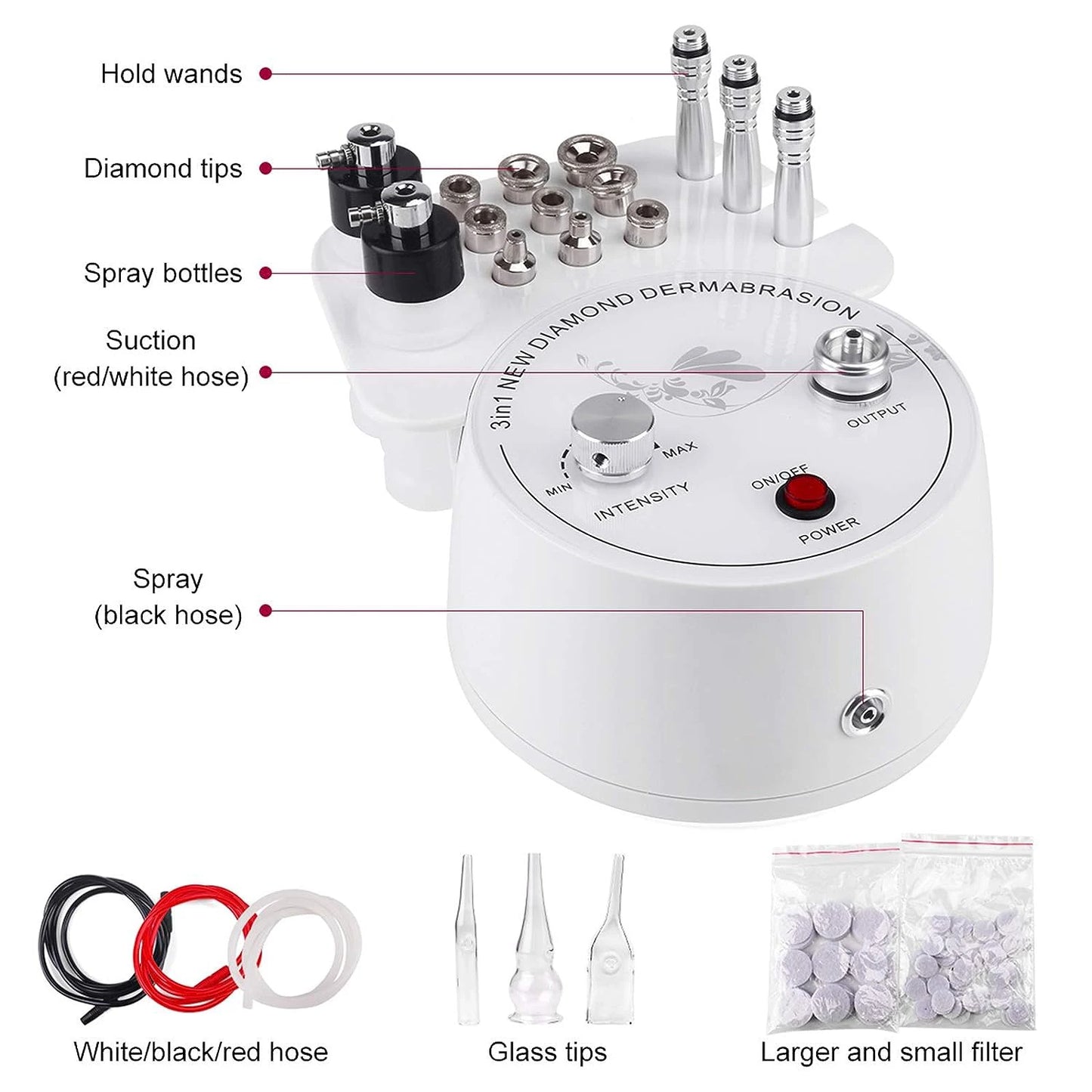 Máquina Microdermoabrasão Diamante Profissional - Peeling Facial Cuidados Pele Remoção Pontos Negros