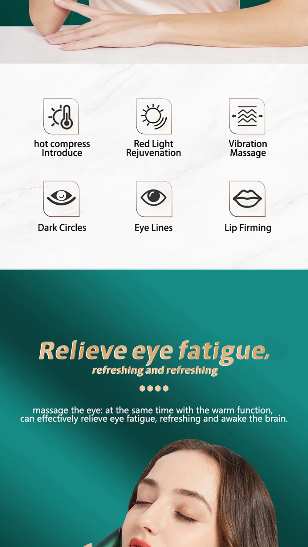 Dispositivo HIFU Anti-Rugas Lifting - Fototerapia Massageador Facial Cuidados Pele Massagem Olhos